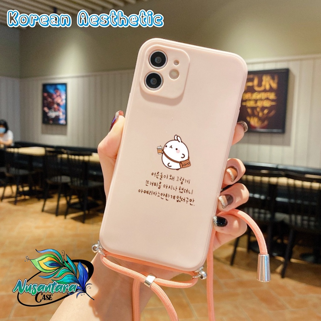 softcase silikon slingcase tali lanyard strap phone macaron pelindung kamera KOREAN AESTHETIC oppo v