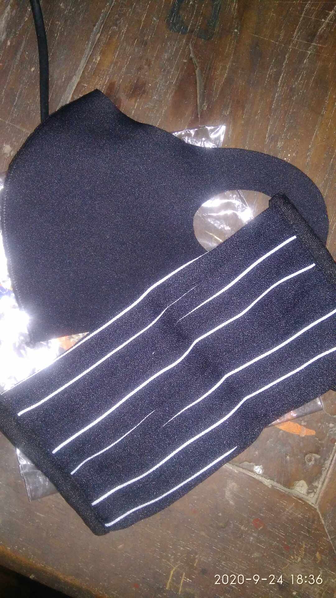 Masker Kain 2ply Bahan Plisket Bisa Selip Tisu