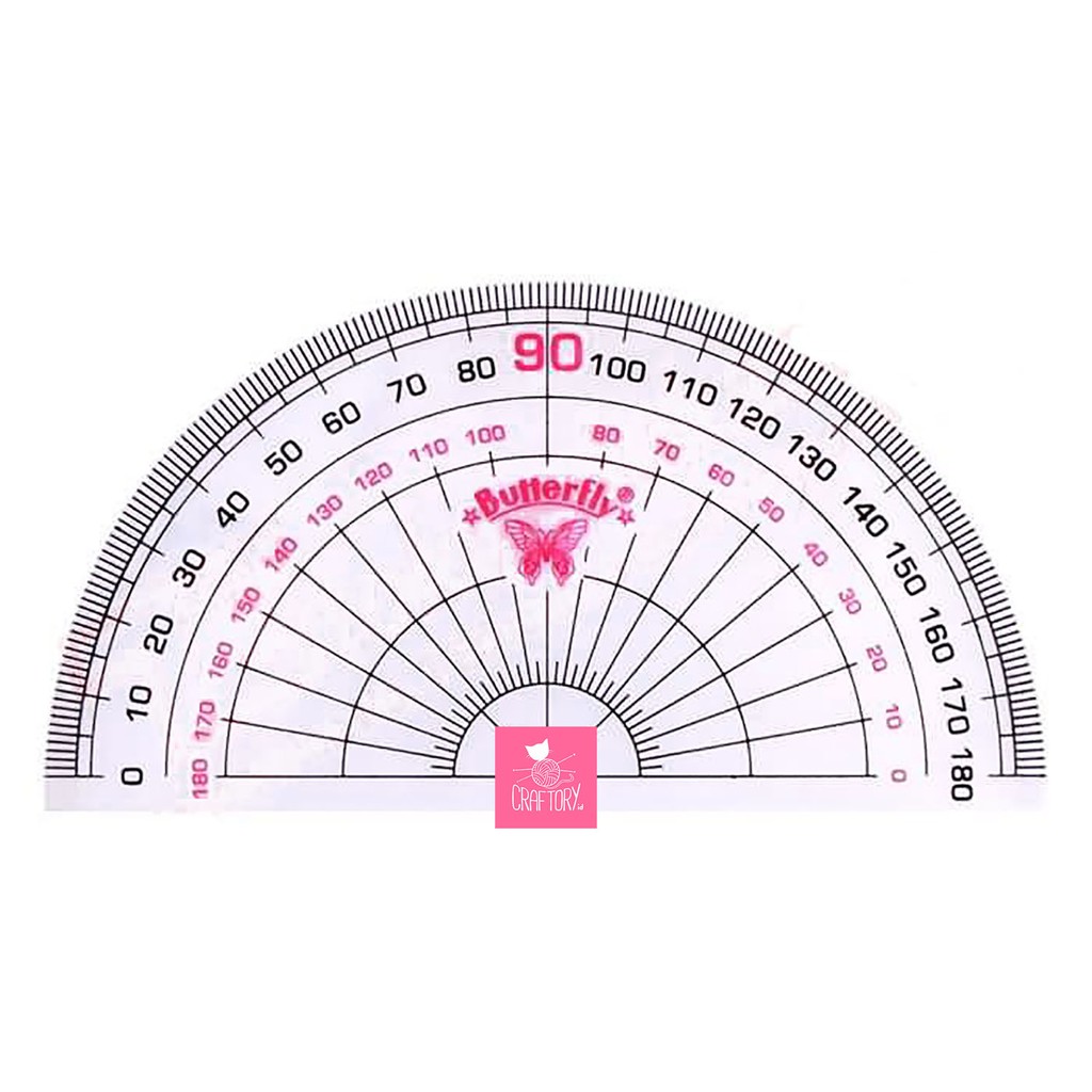 

Butterfly Busur Derajat 180' Protractor 10cm Penggaris