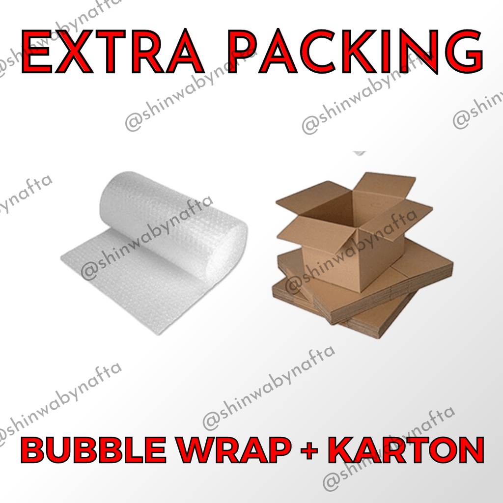 

EXTRA BUBBLE WRAP + KARDUS / PACKING AMAN