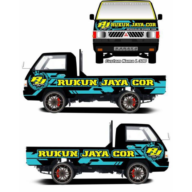 Sticker cutting mobil L300 satu set kiri kanan dan kabin depan bisa custom