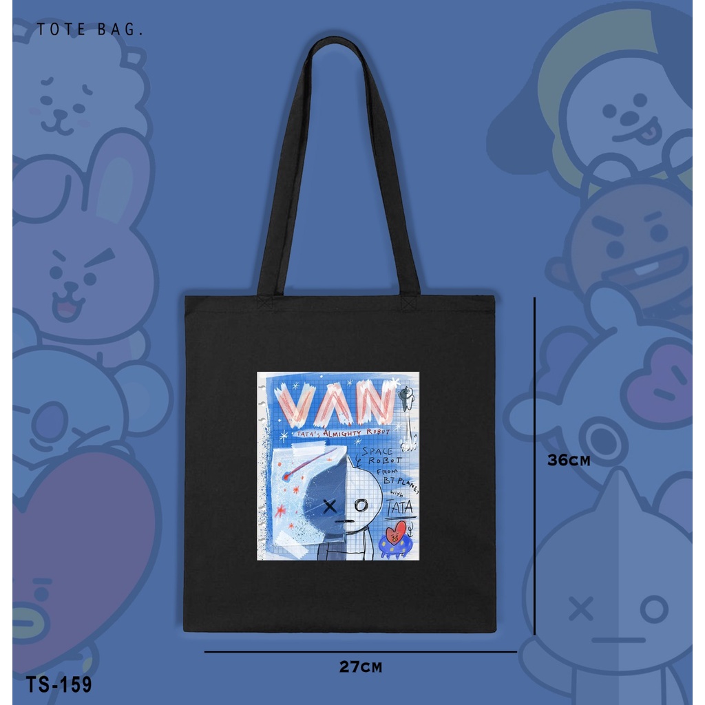 TOTE BAG WANITA / BAHAN KANVAS / REAL PICTURE / BT21 EDITION / HITS / TERMURAH / SOUVENIR CUSTOM GAMBAR