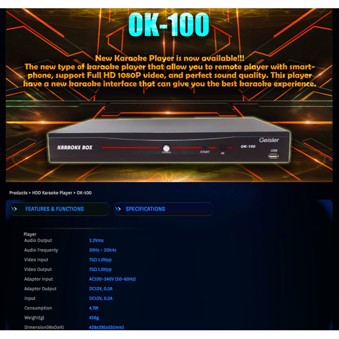 Geisler karaoke ok100 2tb smartphone tablet computer wifi