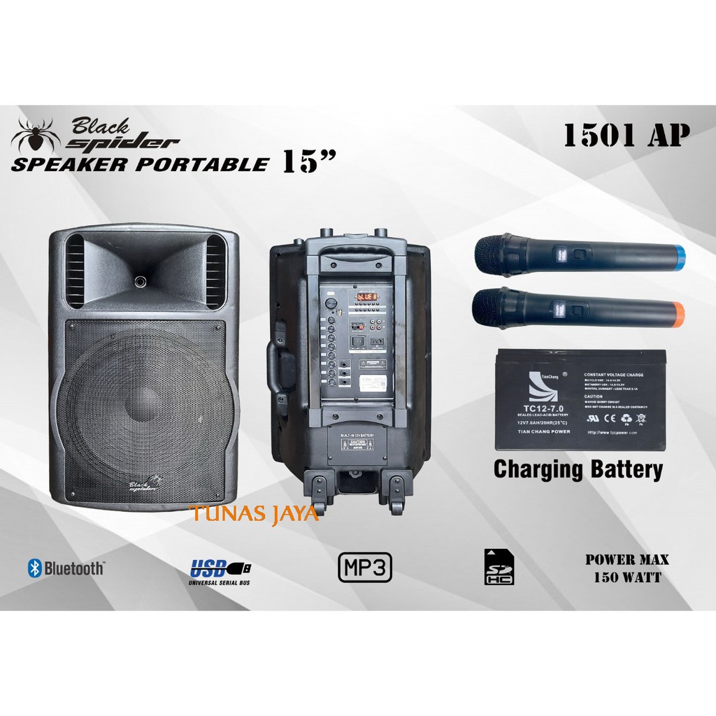 Speaker Portable Blackspider 1501AP Spakr 15 Inch 1501 AP