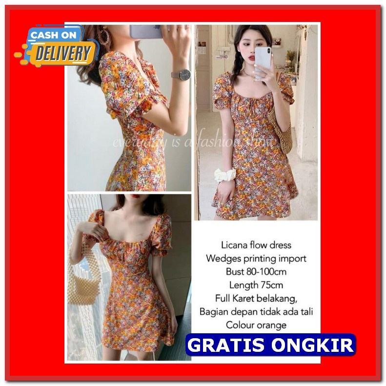 Lolia Midi Dress By Moela Baju Atasan Midi Dress Wanita Daster Baju Ib Licana Dress Import [Dress Wa