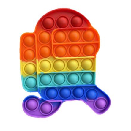 COD RAB Pop It Murah Mainan Sensorik Pereda Stress/Fidget Pop Its Square Rainbow Multicolor Foxmind-RAINBOW AMONGUS LARI