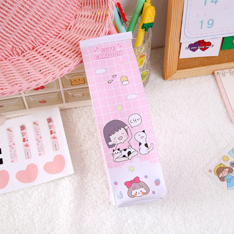 MURMURE.ID | TEMPAT PENSIL UNIK MILK COOKIES KOTAK PENSIL BUNGKUS JAJAN CIKI SNACK PC039-CUTE CARTOON - PINK
