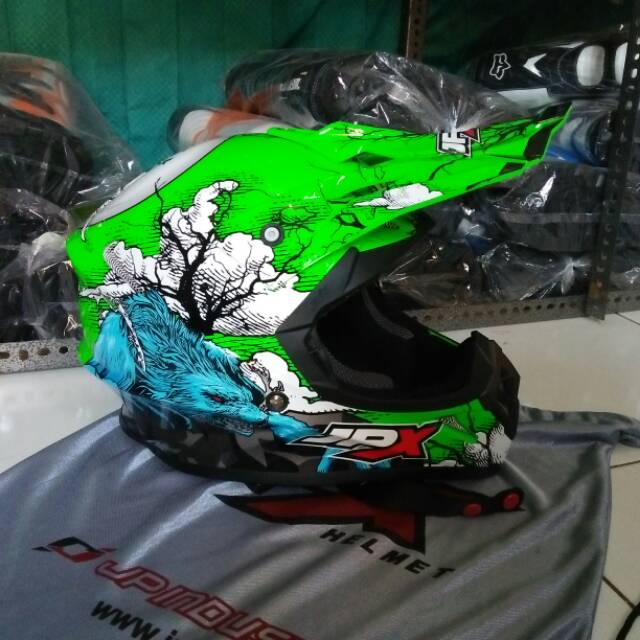Helm jpx cross hijau