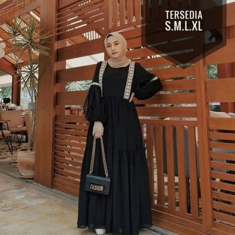 HAYLA Dress - Baju Gamis Muslim Wanita - Dress Muslim Wanita Terbaru - Dress wanita Jumbo - Gamis Wanita - Dress Wanita