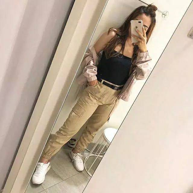 CELANA JOGER CARGO/BAGGY JOGER WANITA FRE  SIZE L BBC