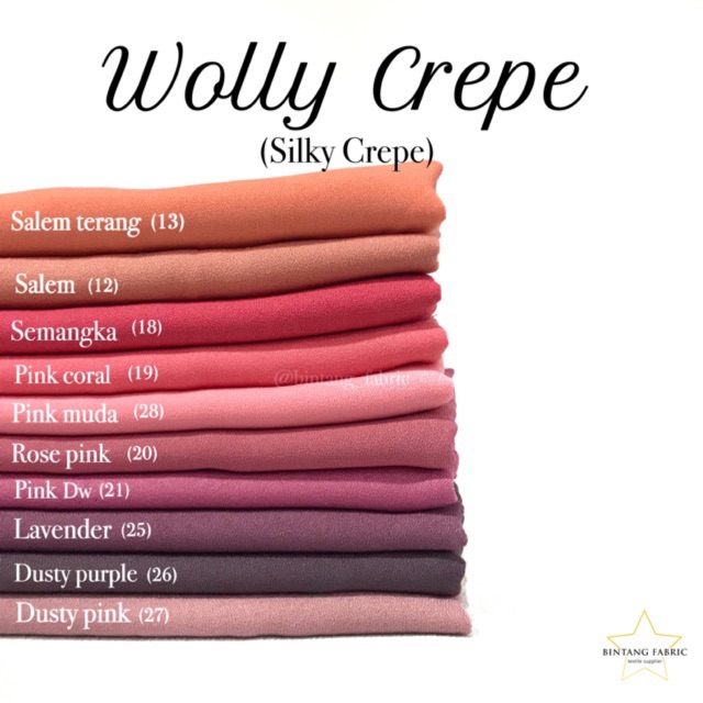 Bahan Kain Wolly Crepe Silky Crepe 1 2 Meter Shopee Indonesia