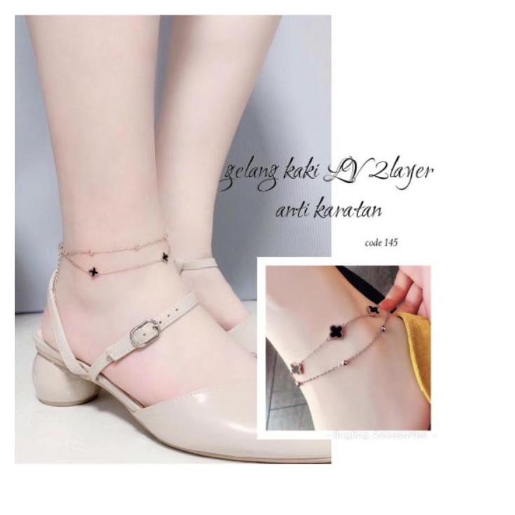 TERLARIS Gelang Kaki LV 2 Layer Titanium ,,,,