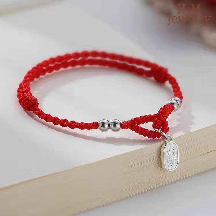 Gelang Tali Kepang Warna Merah Untuk Wanita