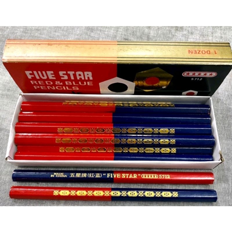 

Pensil Merah Biru Besar / Pensil Pola Merah Biru / Pensil Tukang Five Star