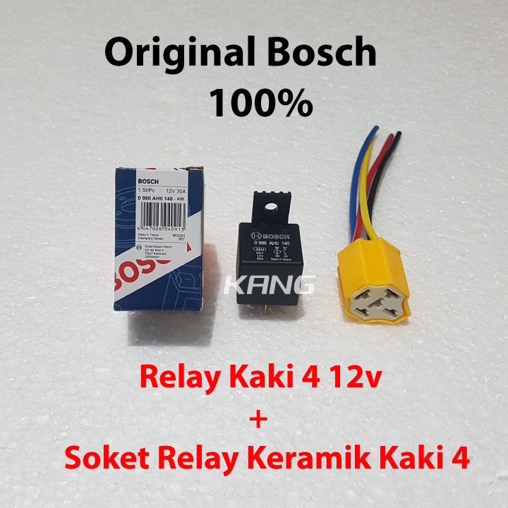 Jual Riley / Relay Kaki 4 12V + Soket Relay Keramik Kaki 4 Bosch ...