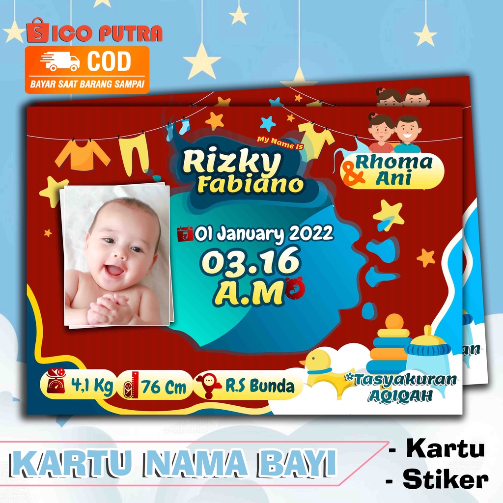KARTU NAMA , KAARTU NAMA BAYI, BIODATA BAYI, KARTU UCAPAN, KARTU TASYAKURAN, KARTU TASYAKURAN AQIQAH