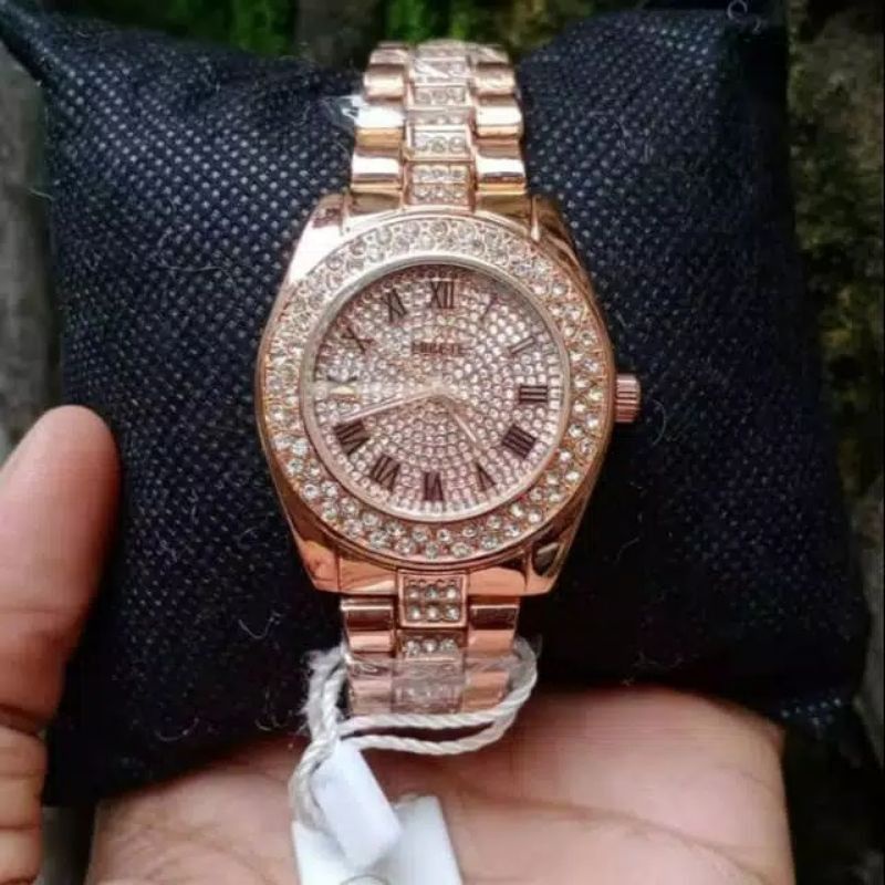 JAM TANGAN WANITA MOTIF PERMATA ANGKA ROMAWI