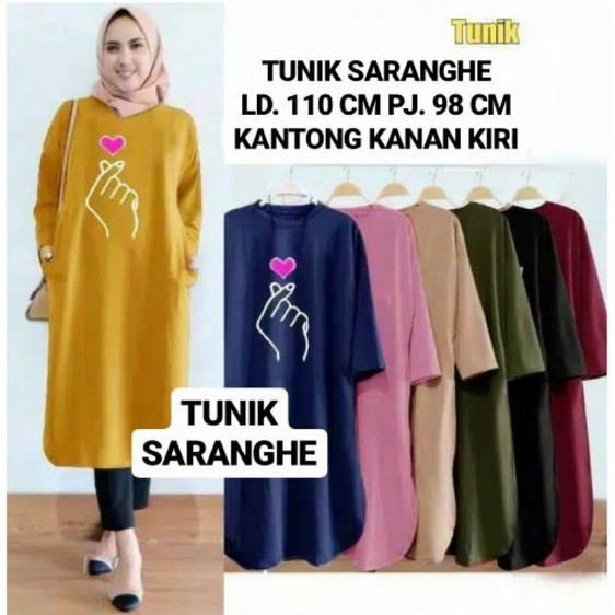 HOPYLOVY - Tunik Muslim Wanita Cantik Bahan Babyterry