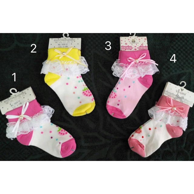 2pcs Kaos kaki anak cewek  3-5 thn /kaos kaki anak renda / kaos kaki anak perempuan katun lucu