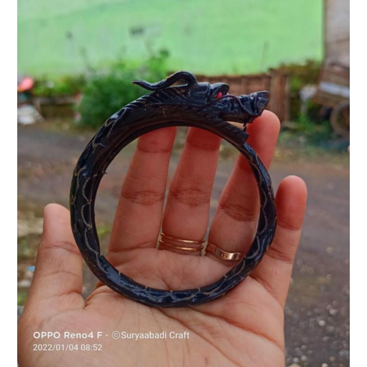 Gelang akar bahar ukir naga JUMBO