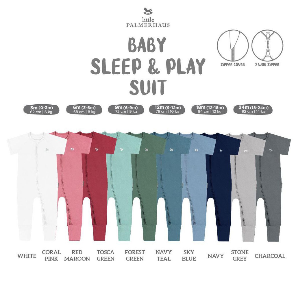 Baju Tidur Bayi Sleepsuit &amp; Play Suit Jumper Piyama Anak Little Palmerhaus 3-9 Bulan