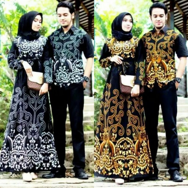 BAJU BATIK COUPLE MODERN Monalisa Genes MERAH BIRU TOSCA UNGU ORANGE M, L, XL, XXL, XXXL, XXXXL