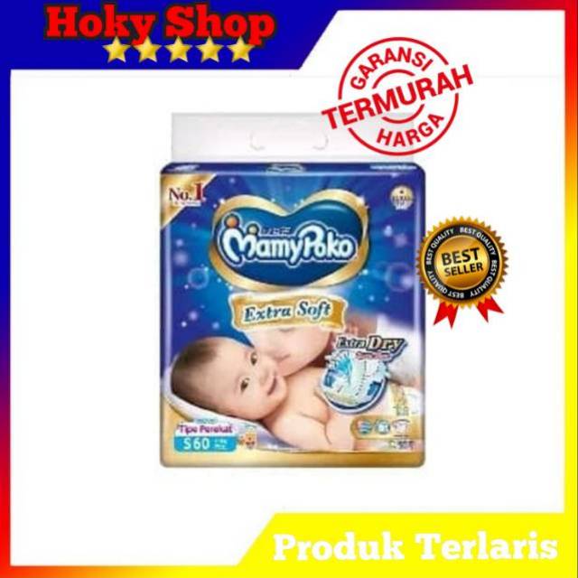 Mamypoko Pampers extra soft tipe perekat ukuran S isi 60pcs