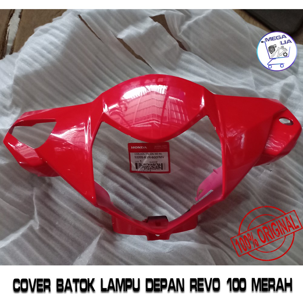 Cover Batok Lampu Depan Revo 100 Lama Merah ORI HONDA 100%. 53203-KVR-600FMV