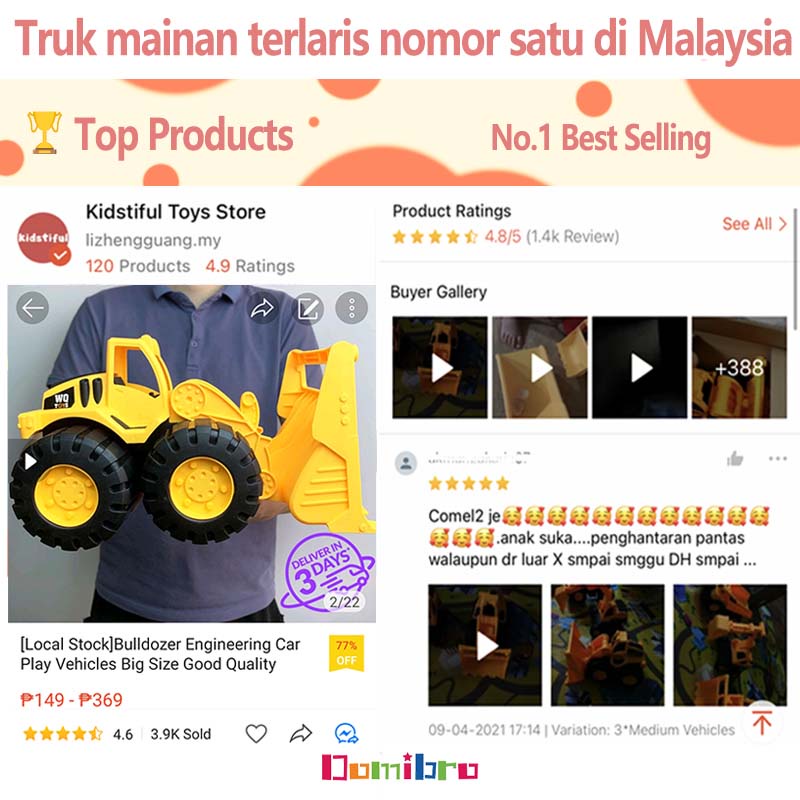 Truk Mainan Bulldozer Sandpit Truk Konstruksi Excavator Anak-anak Hadiah Mainan Anak Laki-Laki-1
