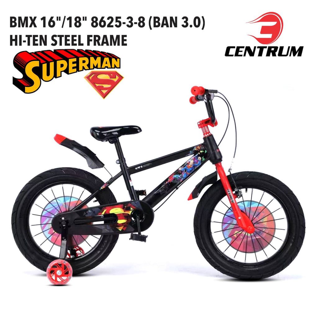 Sepeda BMX CENTRUM CT8625 -38 SUPERMAN Sepeda Anak Laki 16-18 Inch Ban 3.0 sepeda anak murah bmx