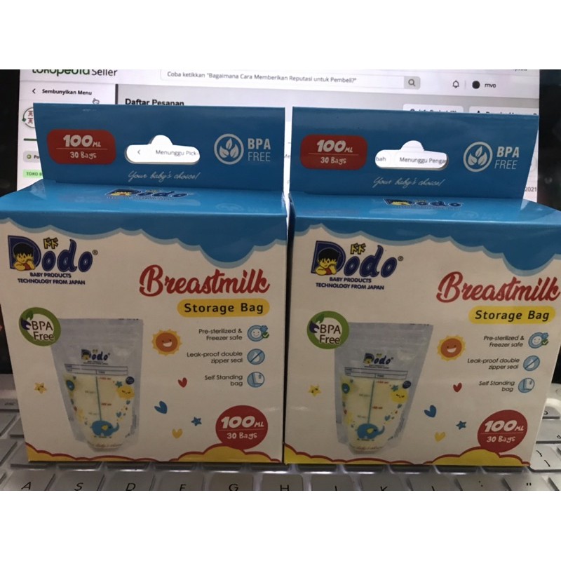 Breastmilk Storage Bag Dodo 100ml/ Kantong Asi Dodo 100ml