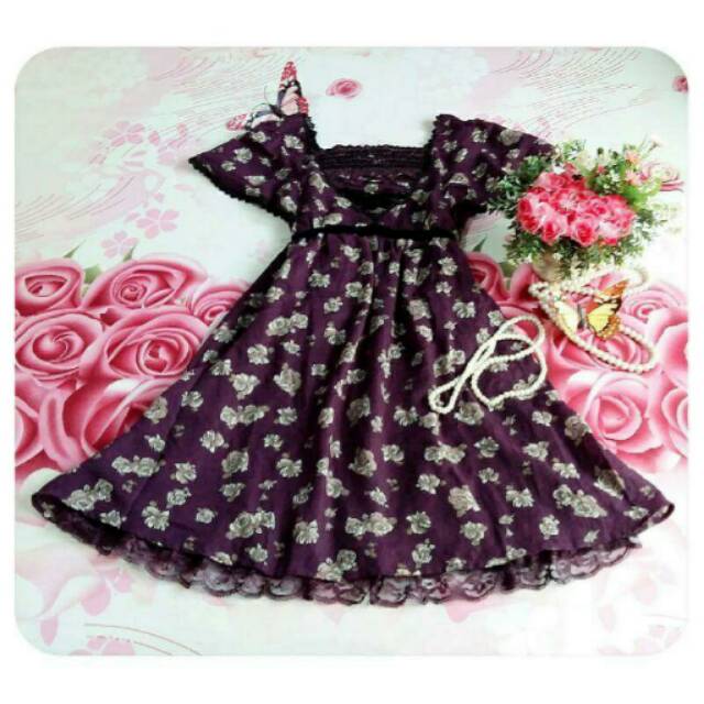 Purple kawaii shabby axes femme dress