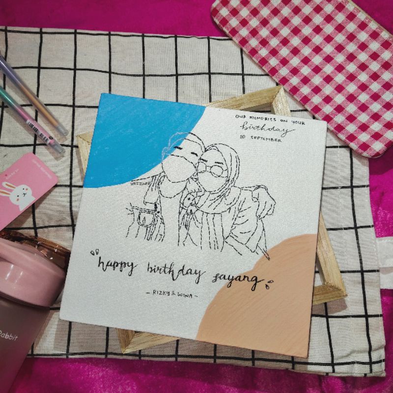 

Canvas Embroidery Custom ukuran 20X20 | Canvasthethic