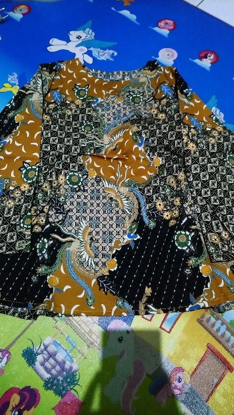 Ah2- Atasan Batik Wanita Muslim / Hijaber Model Lengan Panjang Asimetris Bhn Katun Strecth