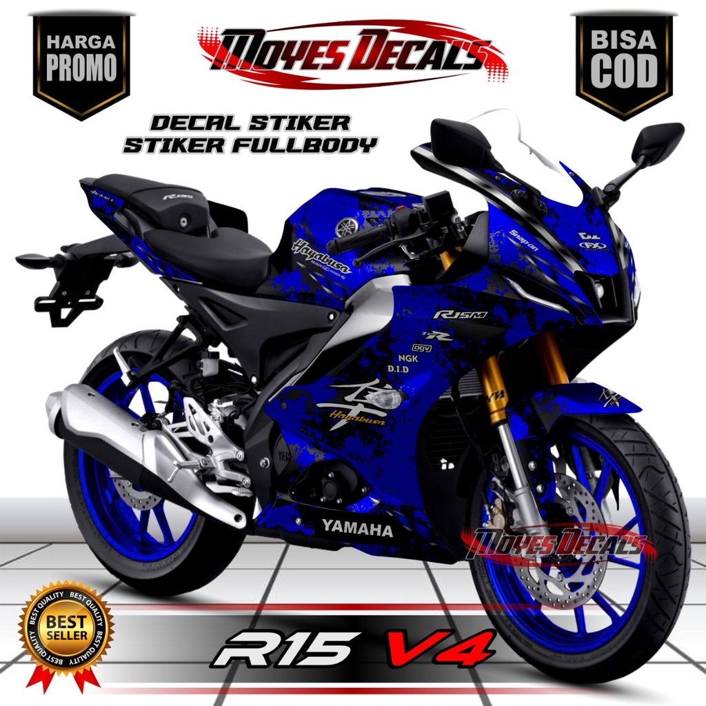 Decal Stiker R15 V4 - Motif Series Hayabusa Biru Fullbody