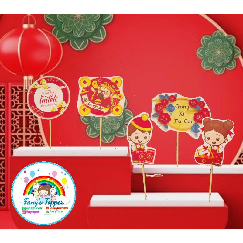 Topper Imlek Topper Gong xi fa cai Topper chinese new year