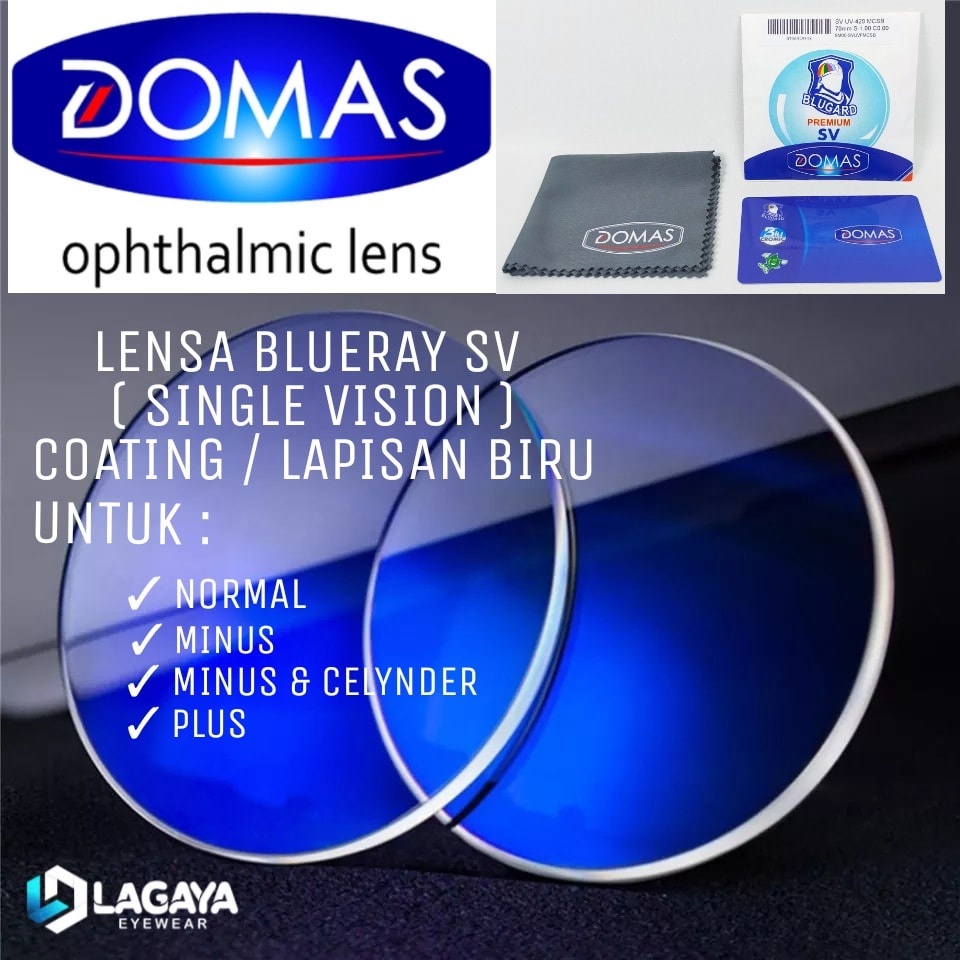 Lensa Blueray Domas Coating Biru / 002