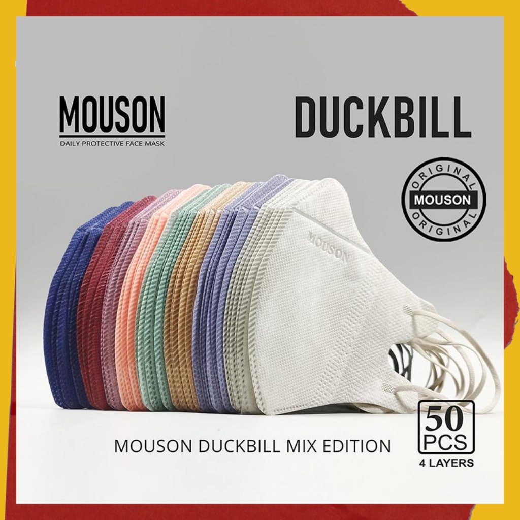 Masker Mouson Duckbill 4 Ply Warna / Masker Duckbill Mouson Isi 50 Pcs / Mouson Duckbill Warna / Duc