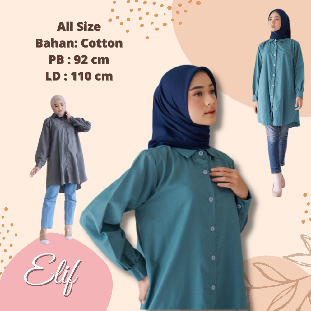 Elif tunik fashion wanita remaja muslimah elegan terbaru