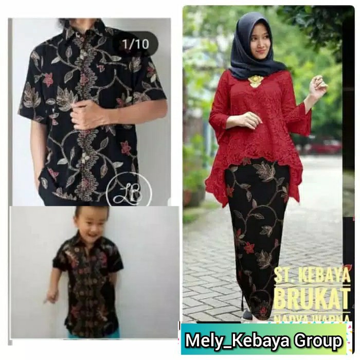 Setelan Kebaya Keluarga Kebaya Brokat Couple Keluarga Kebaya Brokat Bianca Set Kebaya Modern