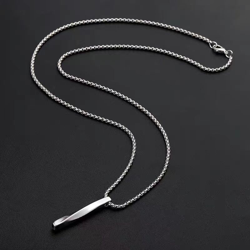 SEALOVE 100% titanium kalung Silver Pria Wanita Trendy Rantai Korea Japan Street Style