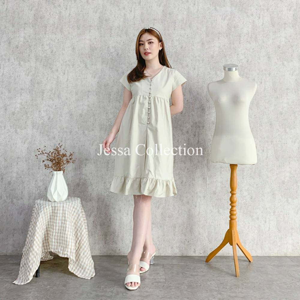 Premium Atala Button Dress TH 383 COTTON