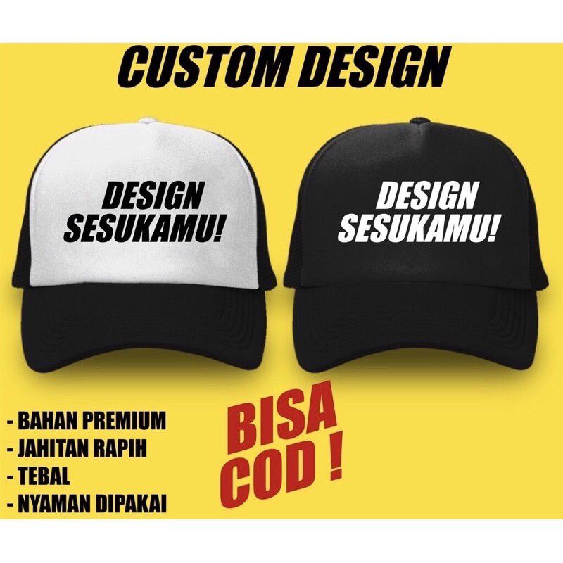 (COD) TERLARIS Topi Trucker Custom Design Cutting dan Printable