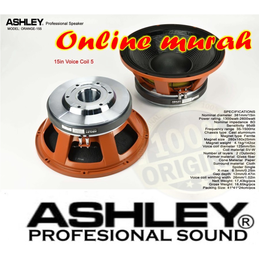 speaker ashley orange 155 ashley orange155 garansi resmi 1 tahun