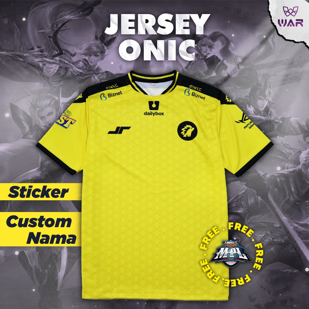 PO Jersey Esports Onic 2021 Terbaru Kaos Gaming Mobile Legend Free Fire Dewasa dan Anak