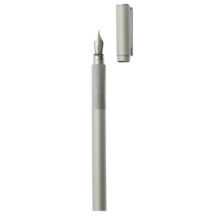 

MUJI_Aluminum round shaft fountain pen with 1 fine black ink cartridge ---Terbaru---