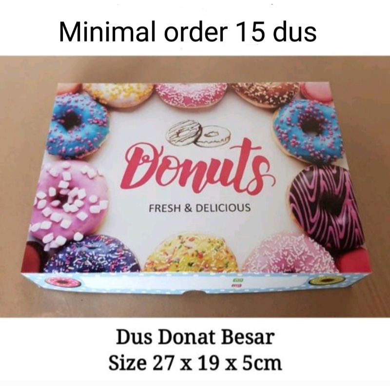 Dus Donat ukuran isi 6 Donut Besar Murah Duplek Kemasan Box Kardus Dos Packaging