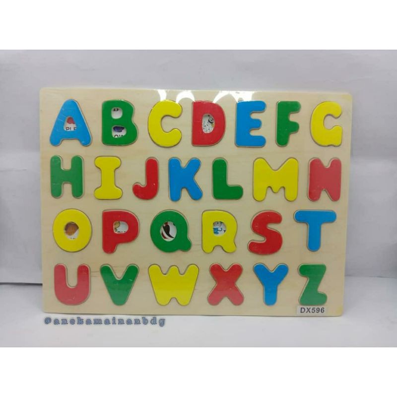 mainan puzzle kayu huruf A-Z