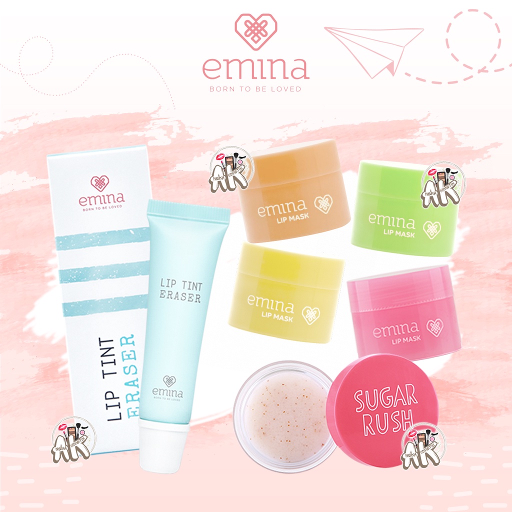 EMINA LIP MASK, LIP TINT ERASER, SUGER LIP SCRUB