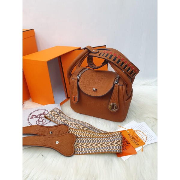 tas fashion import Lindi mini 2 tali free box, tas bahu dan selempang mini double strap